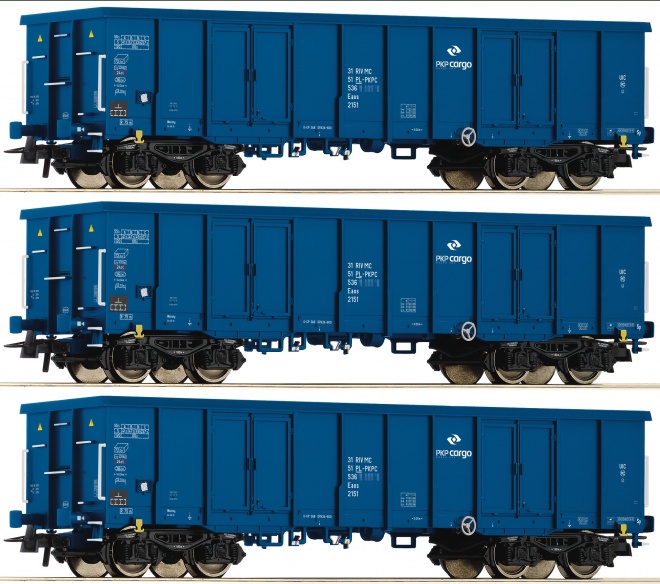 Set of 3 Gondola cars PKP-Cargo type  Eaos<br /><a href='images/pictures/Roco/Roco-76128.jpg' target='_blank'>Full size image</a>